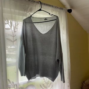 V-neck knit sweater